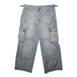 Lauren Ralph Lauren Jeans Wide Leg Sailor Cargo Lightweight 100% Cotton sz 12